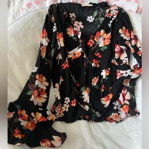 Altar’d State Floral Bell Sleeve Blouse